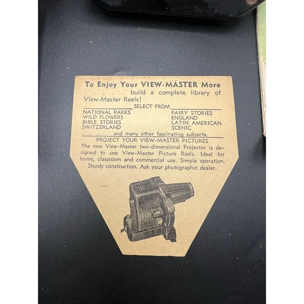 Vintage 1947 Sawyer's View-Master De Luxe Stereoscope w/ Reels Box